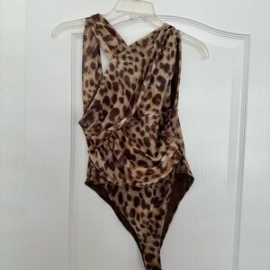 Zara Brown Leopard Print Bodysuit